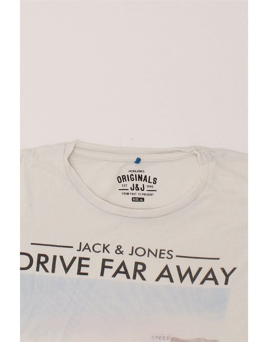 JACK & JONES Mens Graphic T-Shirt Top XL White Cotton Vintage Jack & Jones and Second-Hand Jack & Jones from Messina Hembry 