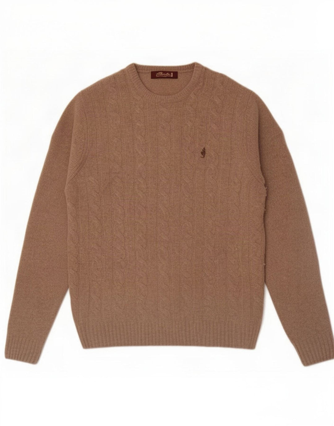 Marlboro Classics Mens Crew Neck Jumper Sweater Large Beige Lambswool