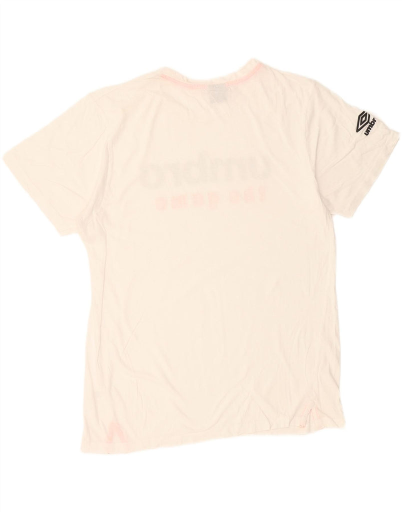 UMBRO Boys Graphic T-Shirt Top 13-14 Years XL White Cotton Vintage Umbro and Second-Hand Umbro from Messina Hembry 