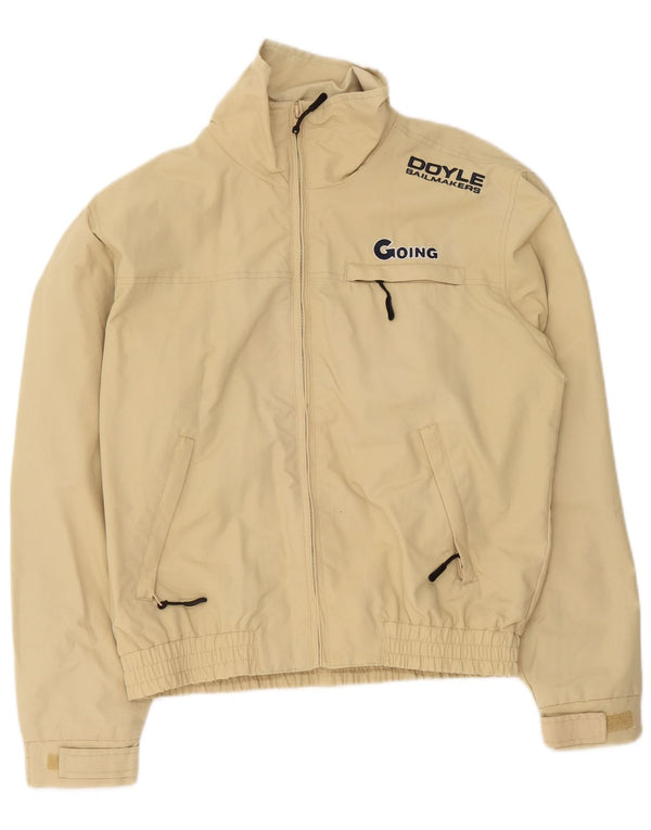 Mens Sailmakers Graphic Bomber Jacket UK 34 XS Beige Polyamide