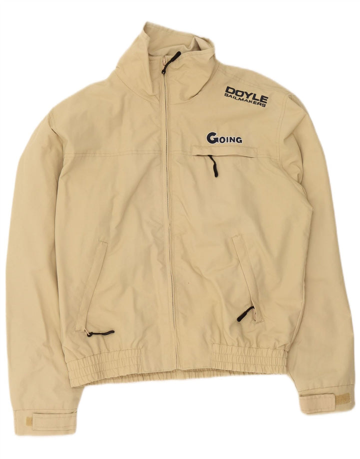Mens Sailmakers Graphic Bomber Jacket UK 34 XS Beige Polyamide