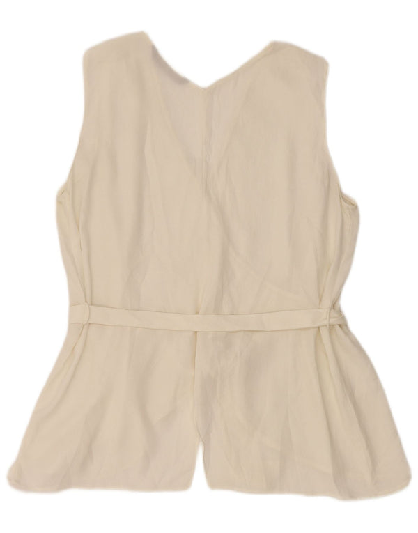 Zara Womens Sleeveless Blouse Top UK 18 XL White