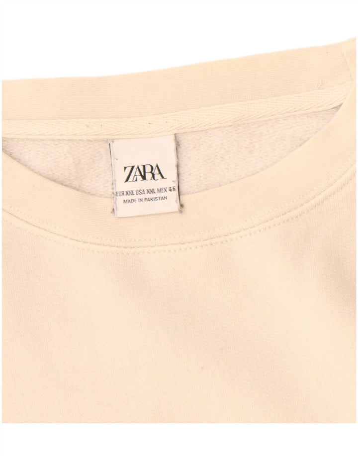 Zara Womens Sweatshirt Jumper UK 20 2XL Off White Cotton