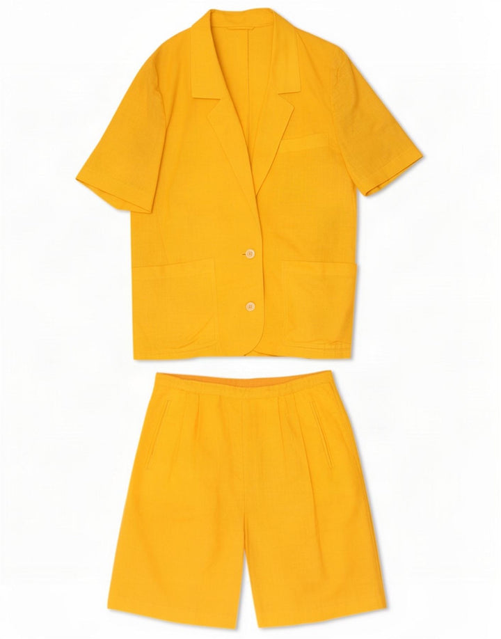 Vintage Womens 2 Button Piece Set IT 46 Large W32 Yellow