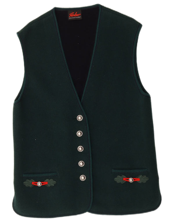 Arber Strickmoden Womens Gilet UK 18 XL Green Wool
