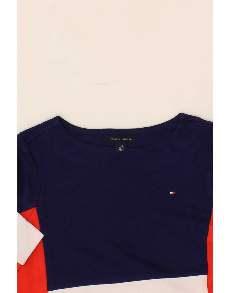 TOMMY HILFIGER Girls Top Long Sleeve 12-13 Years Large Navy Blue Vintage Tommy Hilfiger and Second-Hand Tommy Hilfiger from Messina Hembry 