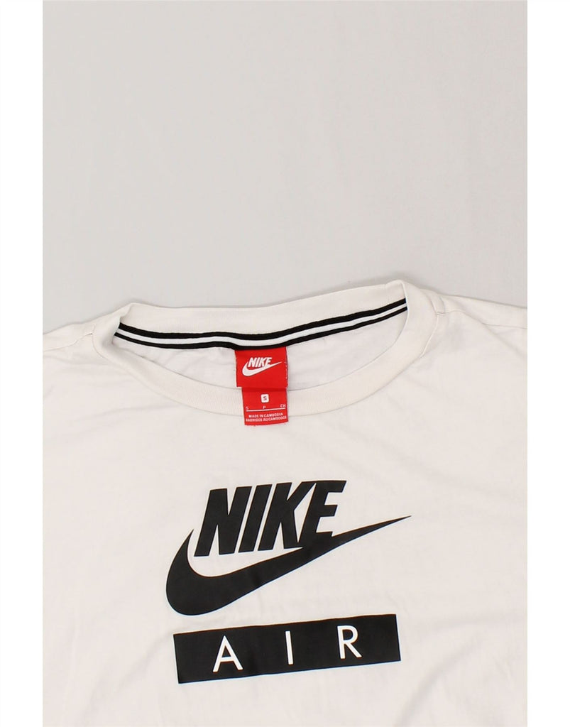 NIKE Womens Graphic T-Shirt Top UK 10 Small White Cotton | Vintage Nike | Thrift | Second-Hand Nike | Used Clothing | Messina Hembry 