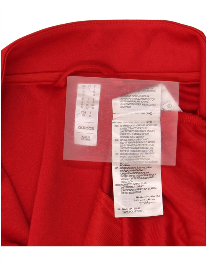 Adidas Womens Aeroready Tracksuit Top Jacket UK 8/10 Small Red Polyester