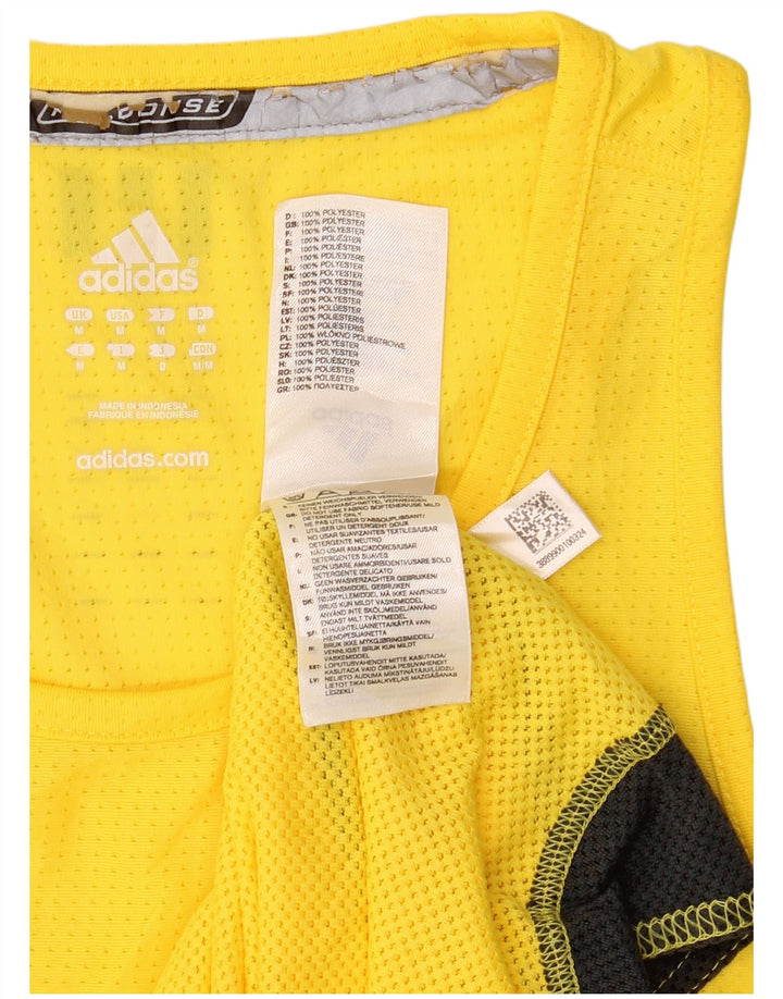 Adidas Mens Vest Top Medium Yellow Colourblock Polyester