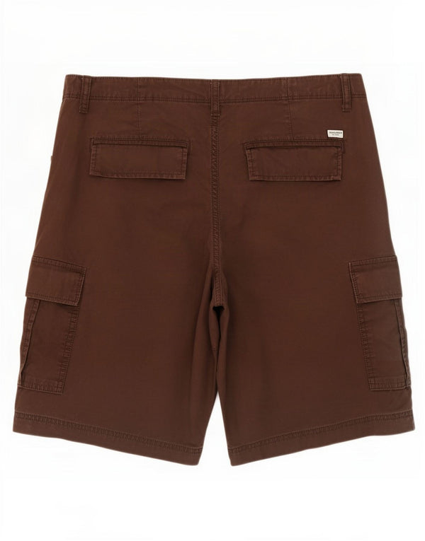 Jack & Jones Mens Cargo Shorts Large W34 Brown Cotton
