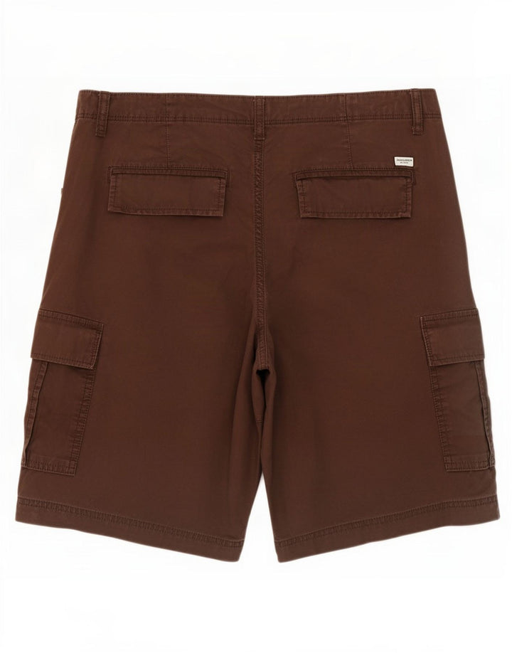 Jack & Jones Mens Cargo Shorts Large W34 Brown Cotton