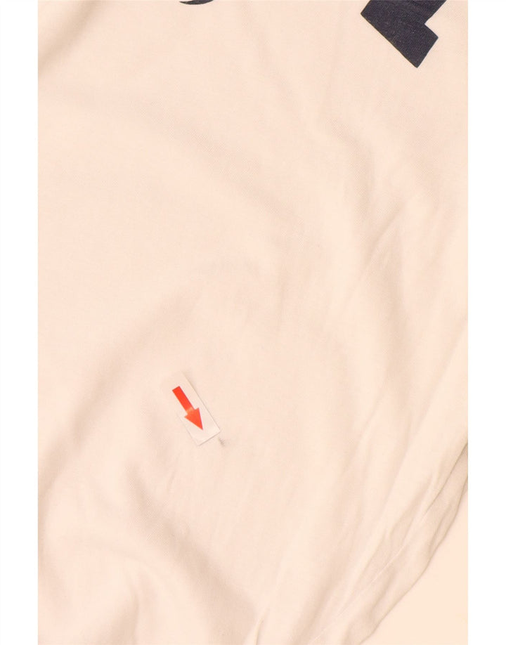 Gant Womens Graphic T-Shirt Top UK 14 Medium Off White Cotton