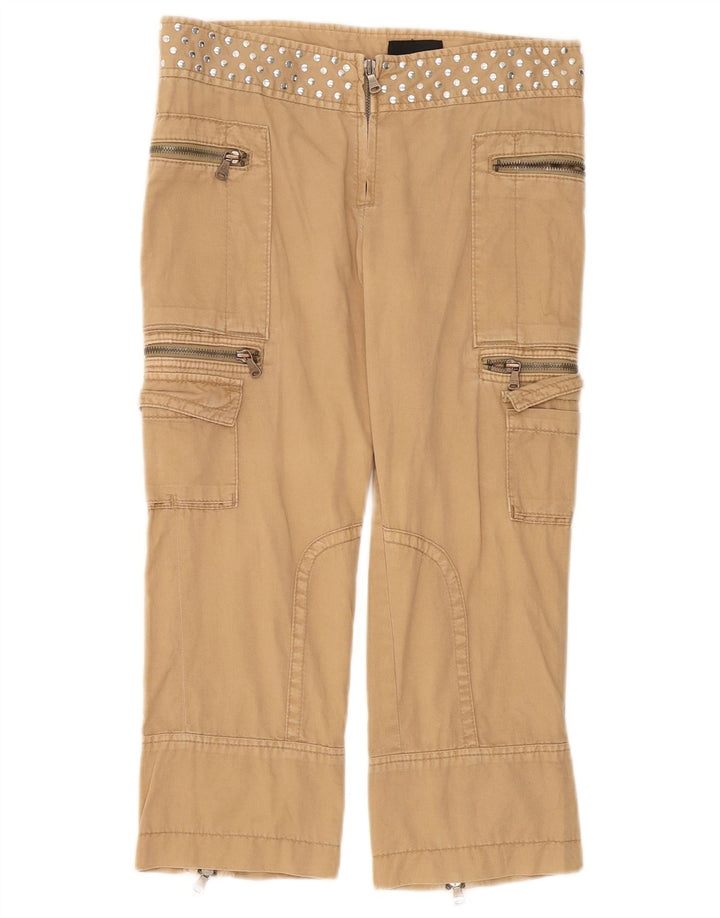Calvin Klein Womens Capri Cargo Trousers W28 L22 Beige Cotton