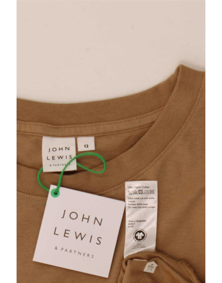 John Lewis Womens Oversized Top Long Sleeve UK 12 Medium Beige Cotton