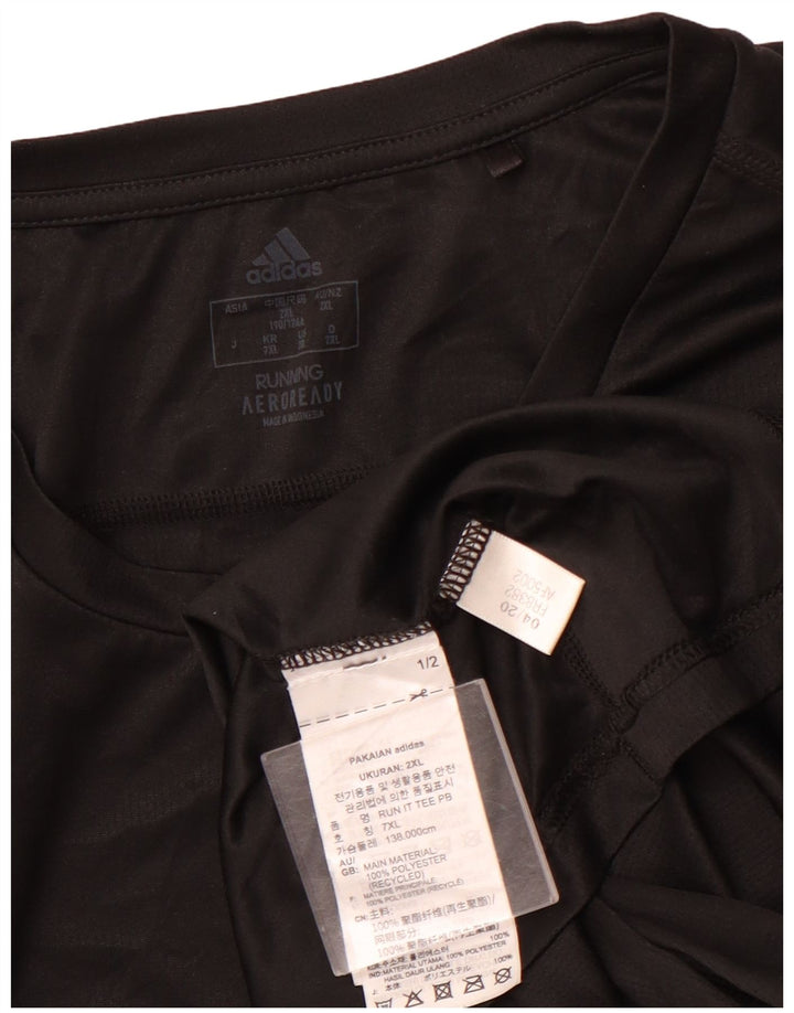ADIDAS Mens Running T-Shirt Top 2XL Black Polyester Sports