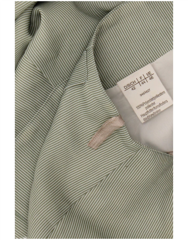 Vintage Womens Flared Skirt IT 46 Large W30 Green Striped Polyester