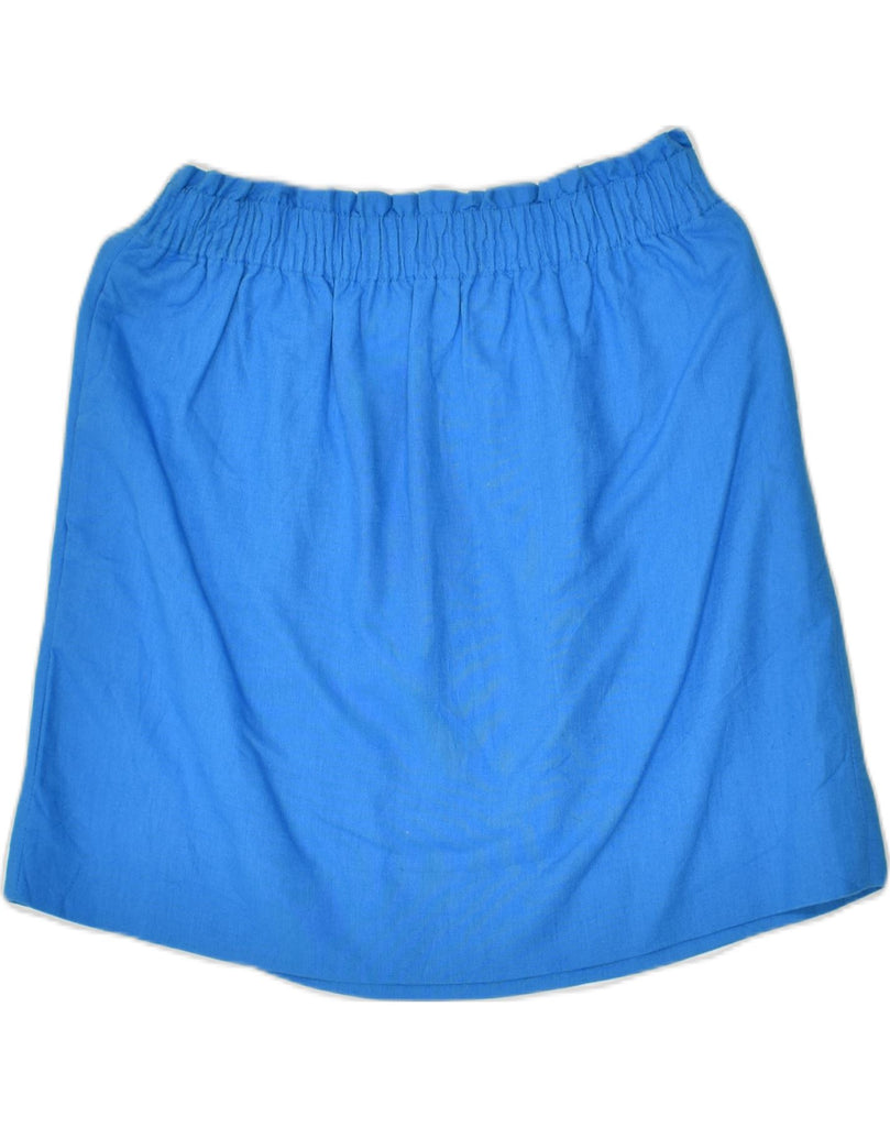 J. CREW Womens Straight Skirt US 4 Small W30  Blue Linen | Vintage J. Crew | Thrift | Second-Hand J. Crew | Used Clothing | Messina Hembry 