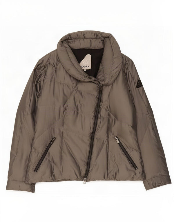 Hogan Womens Padded Jacket IT 46 Large Grey Polyester