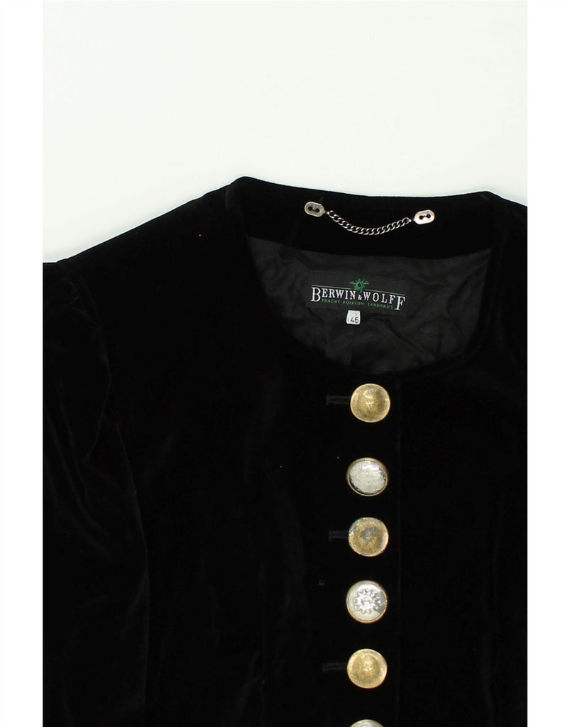 BERWIN & WOLFF Womens Blazer Jacket IT 46 Large Black Cotton | Vintage Berwin & Wolff | Thrift | Second-Hand Berwin & Wolff | Used Clothing | Messina Hembry 