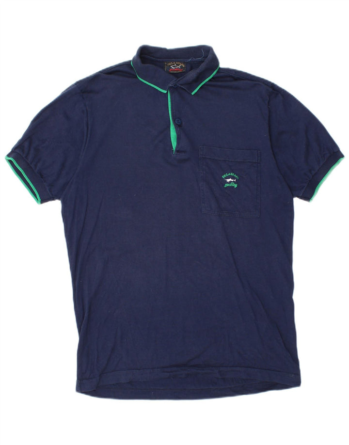 PAUL & SHARK Mens Polo Shirt Small Navy Blue Cotton