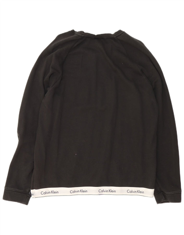 Calvin Klein Mens Graphic Sweatshirt Jumper XL Black Colourblock Cotton