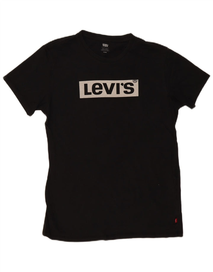 LEVI'S Mens Graphic T-Shirt Top Medium Black Cotton