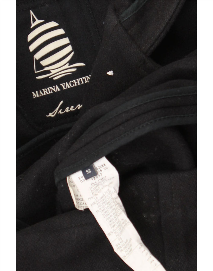Marina Yachting Mens Hooded Duffle Coat IT 52 XL Black Wool