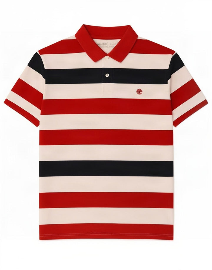 Timberland Mens Regular Fit Polo Shirt Medium Multicoloured Striped Cotton