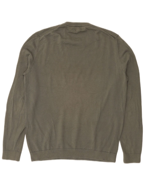 Reiss Mens Crew Neck Jumper Sweater Medium Khaki Cotton