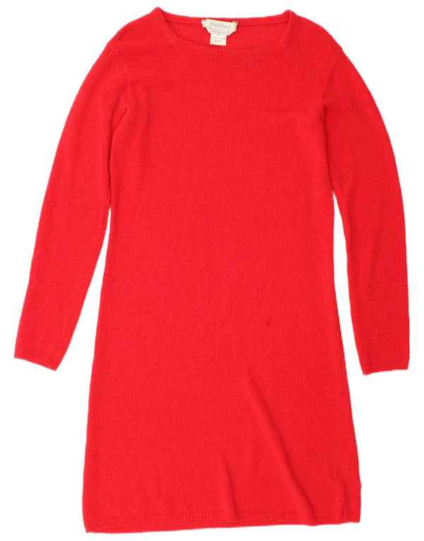 Max Mara Womens Long Sleeve Jumper Dress UK 12 Medium Red