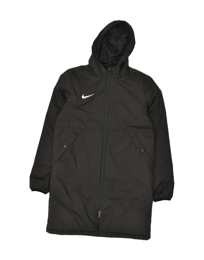 NIKE Mens Hooded Windbreaker Coat UK 36 Small Black Polyester Vintage Nike and Second-Hand Nike from Messina Hembry 