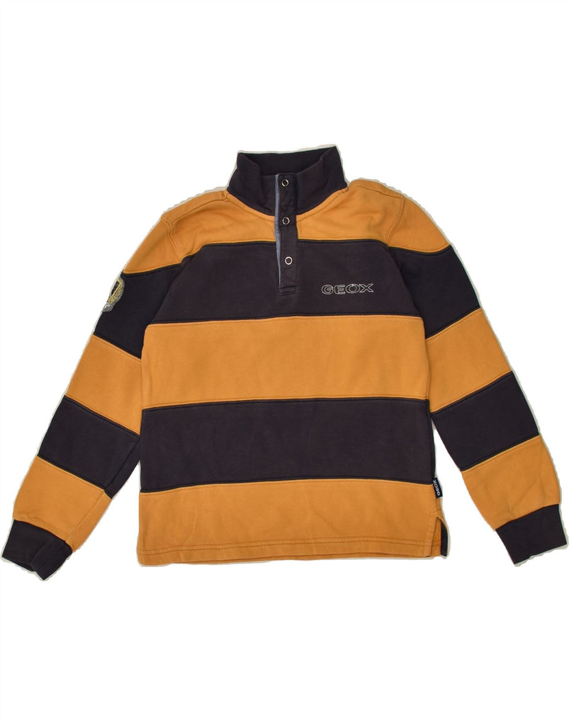 GEOX Boys Respira Button Neck Sweatshirt Jumper 5-6 Years Yellow Striped | Vintage Geox | Thrift | Second-Hand Geox | Used Clothing | Messina Hembry 