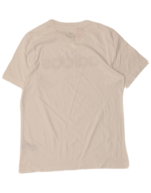 Adidas Boys Graphic T-Shirt Top 13-14 Years White Cotton