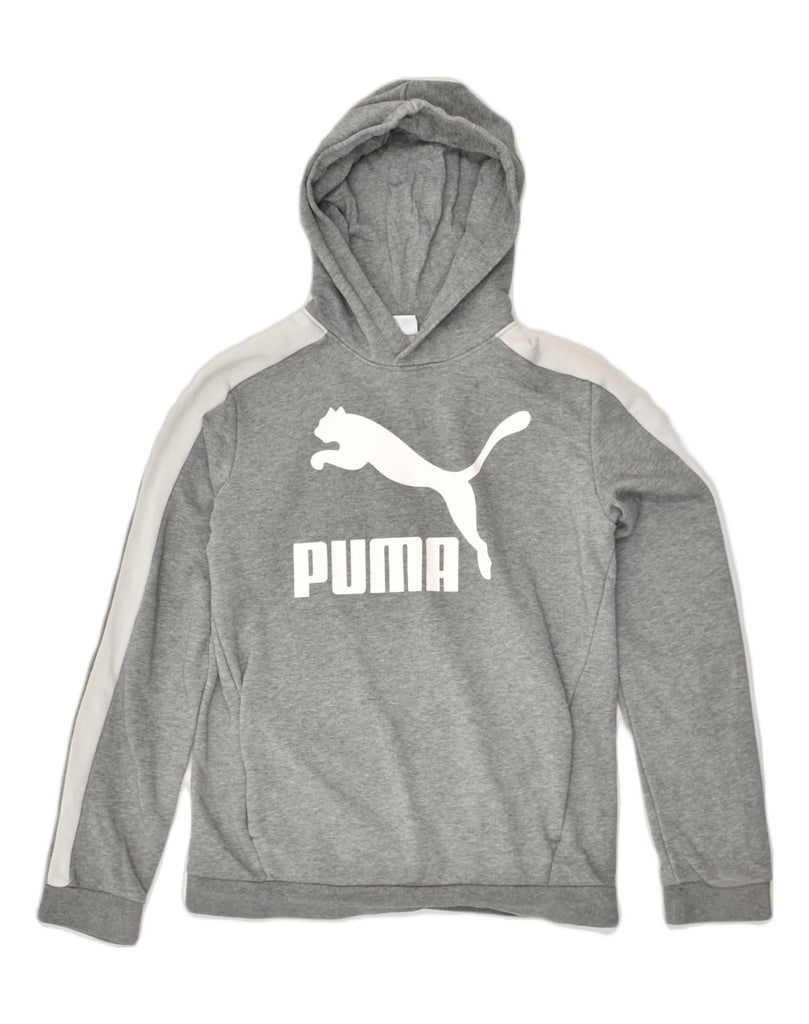 PUMA Boys Graphic Hoodie Jumper 13-14 Years xl  Grey Cotton | Vintage Puma | Thrift | Second-Hand Puma | Used Clothing | Messina Hembry 