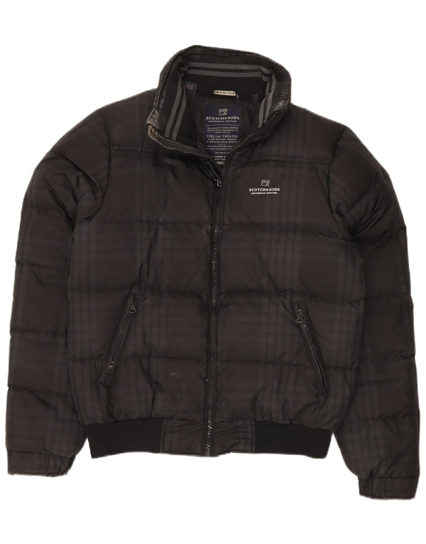 Scotch & Soda Mens Amsterdam Couture Padded Jacket UK 38 Medium Black Check