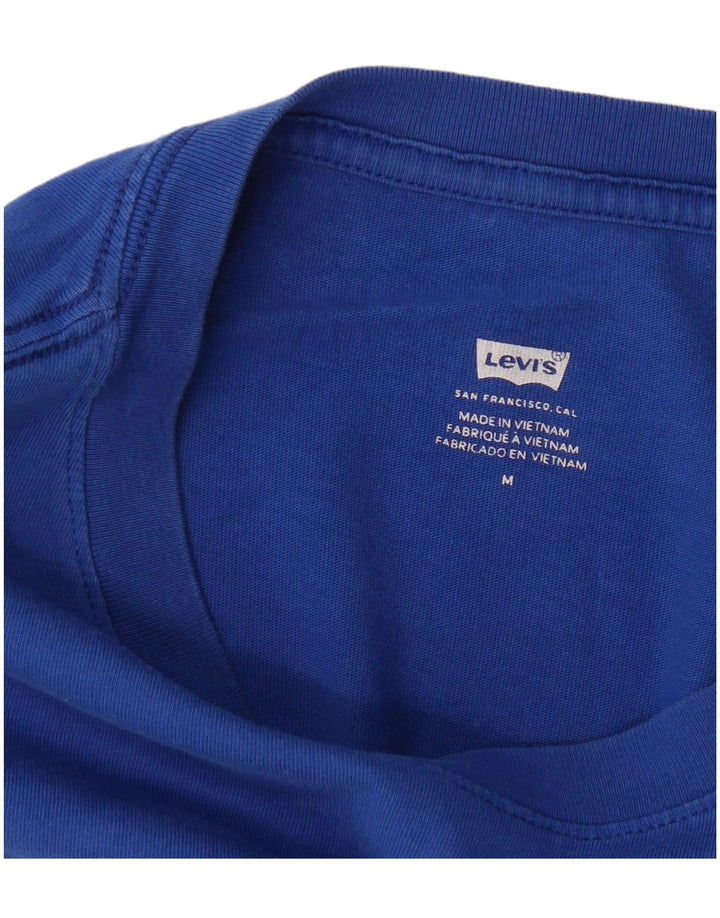 Levi's Womens Graphic T-Shirt Top UK 14 Medium Blue Colourblock