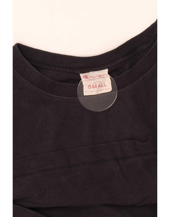 Champion Womens Graphic T-Shirt Top UK 10 Small Black