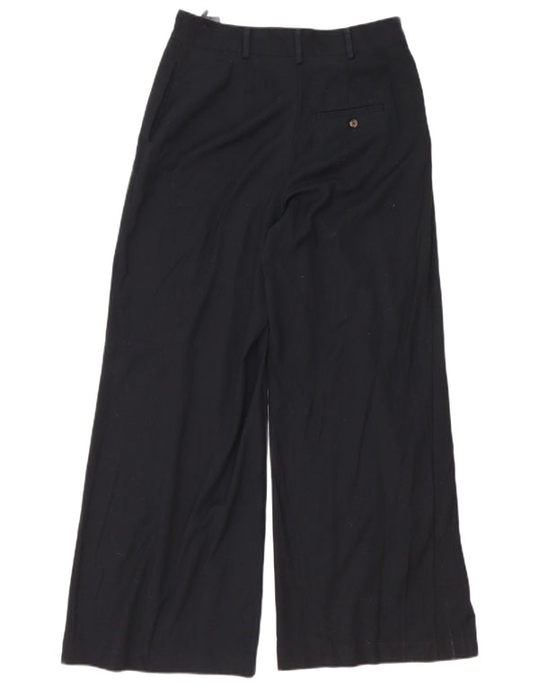 Marks & Spencer Womens Wide Leg Casual Trousers UK 10 Small W30 L30 Black