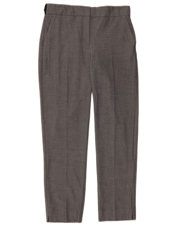 Zara Womens Straight Chino Trousers Small W26 L27 Grey Polyester