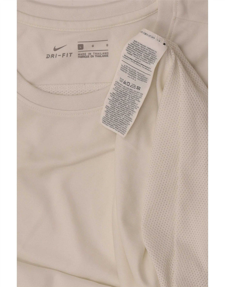 Nike Mens Dri Fit T-Shirt Top Large White Polyester