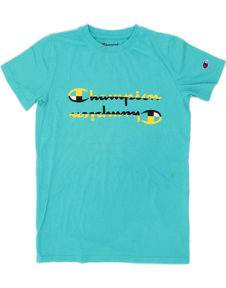 CHAMPION Boys Graphic T-Shirt Top 8-9 Years Medium  Blue Cotton Vintage Champion and Second-Hand Champion from Messina Hembry 