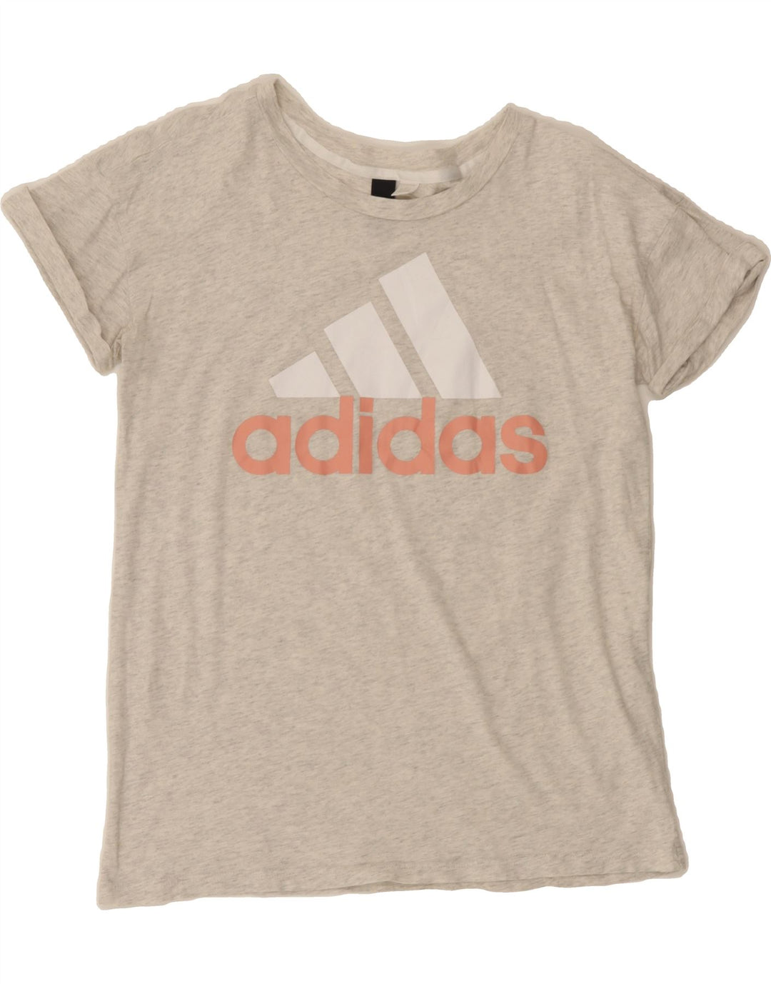 ADIDAS Womens Graphic T-Shirt Top UK 14 Medium Grey Vintage Adidas and Second-Hand Adidas from Messina Hembry 