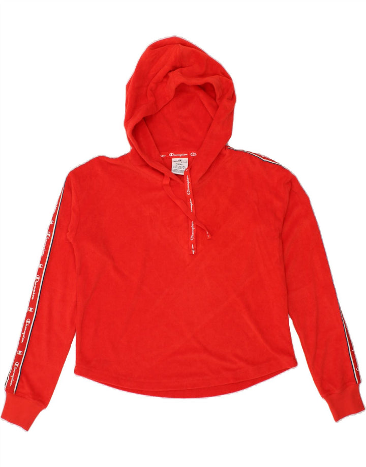 CHAMPION Womens Oversized Graphic Hoodie Jumper UK 10 Small Red Vintage Champion and Second-Hand Champion from Messina Hembry 
