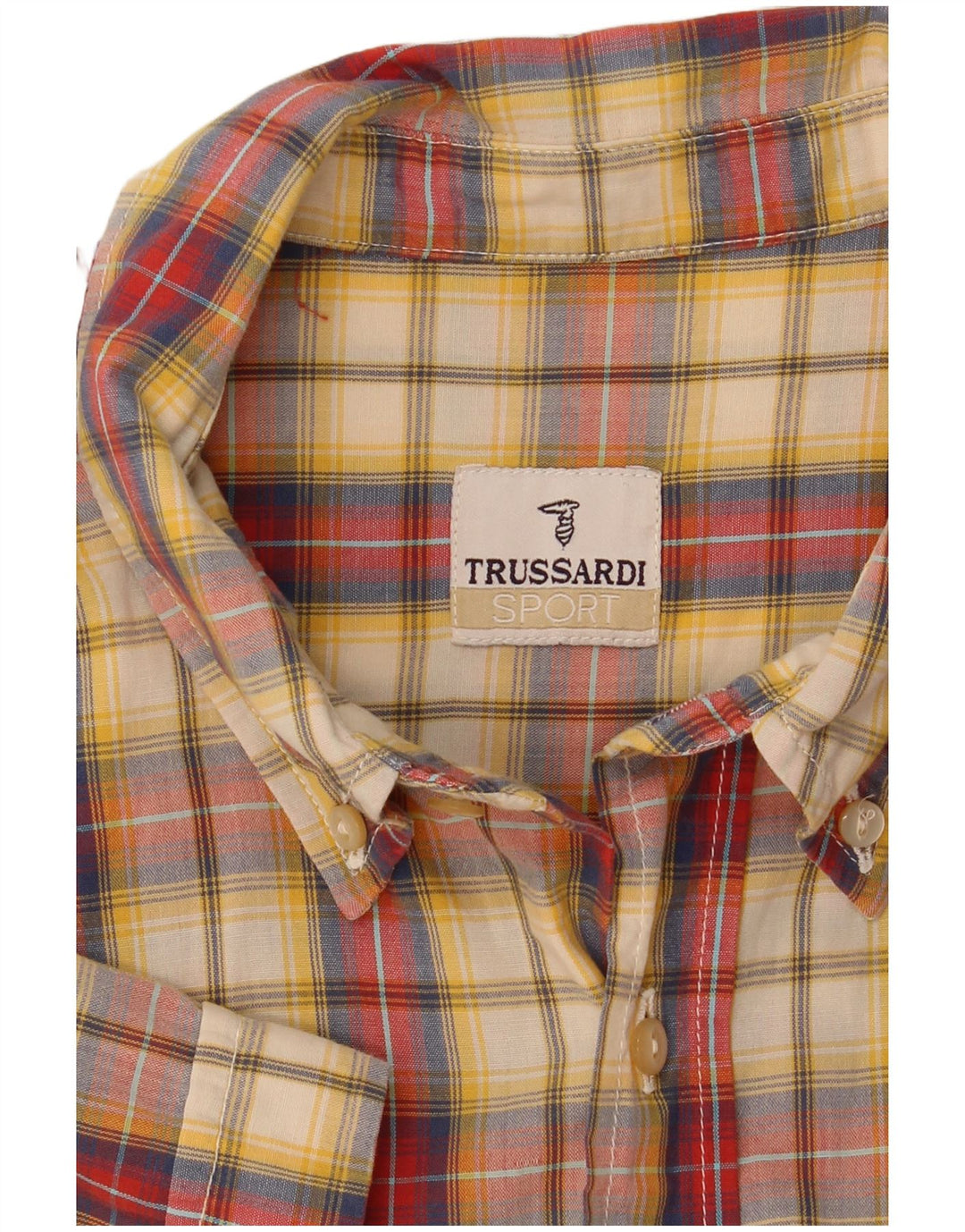 Trussardi Mens Short Sleeve Shirt Medium Multicoloured Check