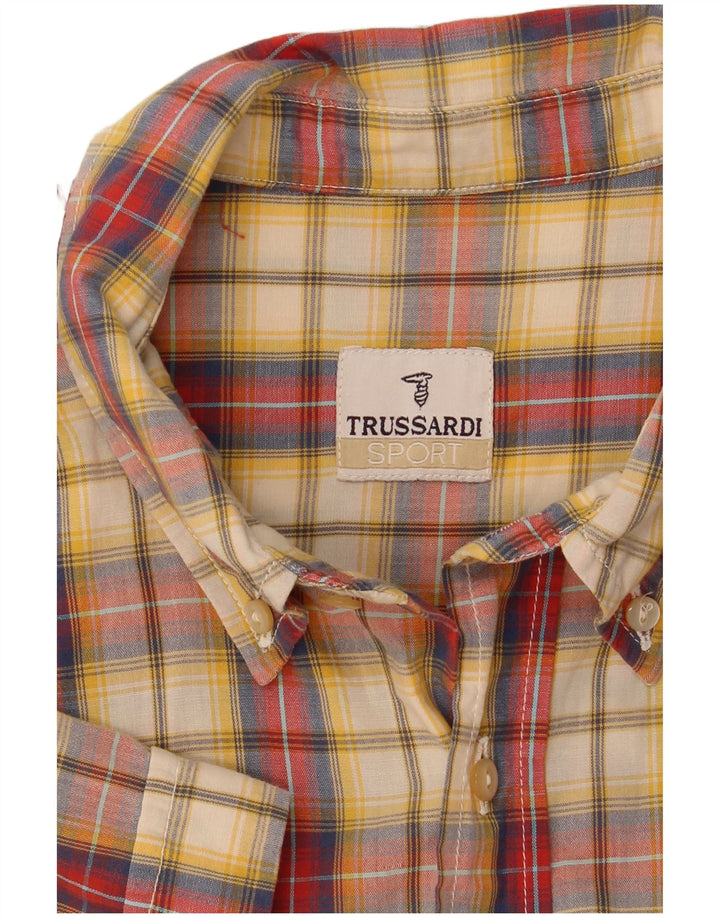 Trussardi Mens Short Sleeve Shirt Medium Multicoloured Check