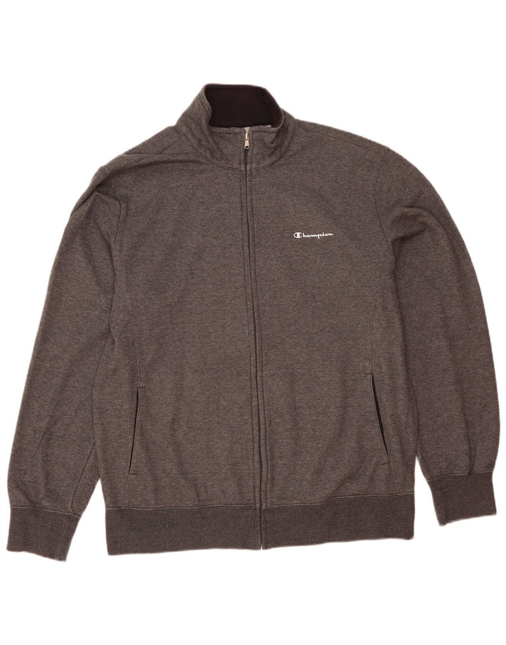 Champion Mens Tracksuit Top Jacket 2XL Grey Flecked Cotton