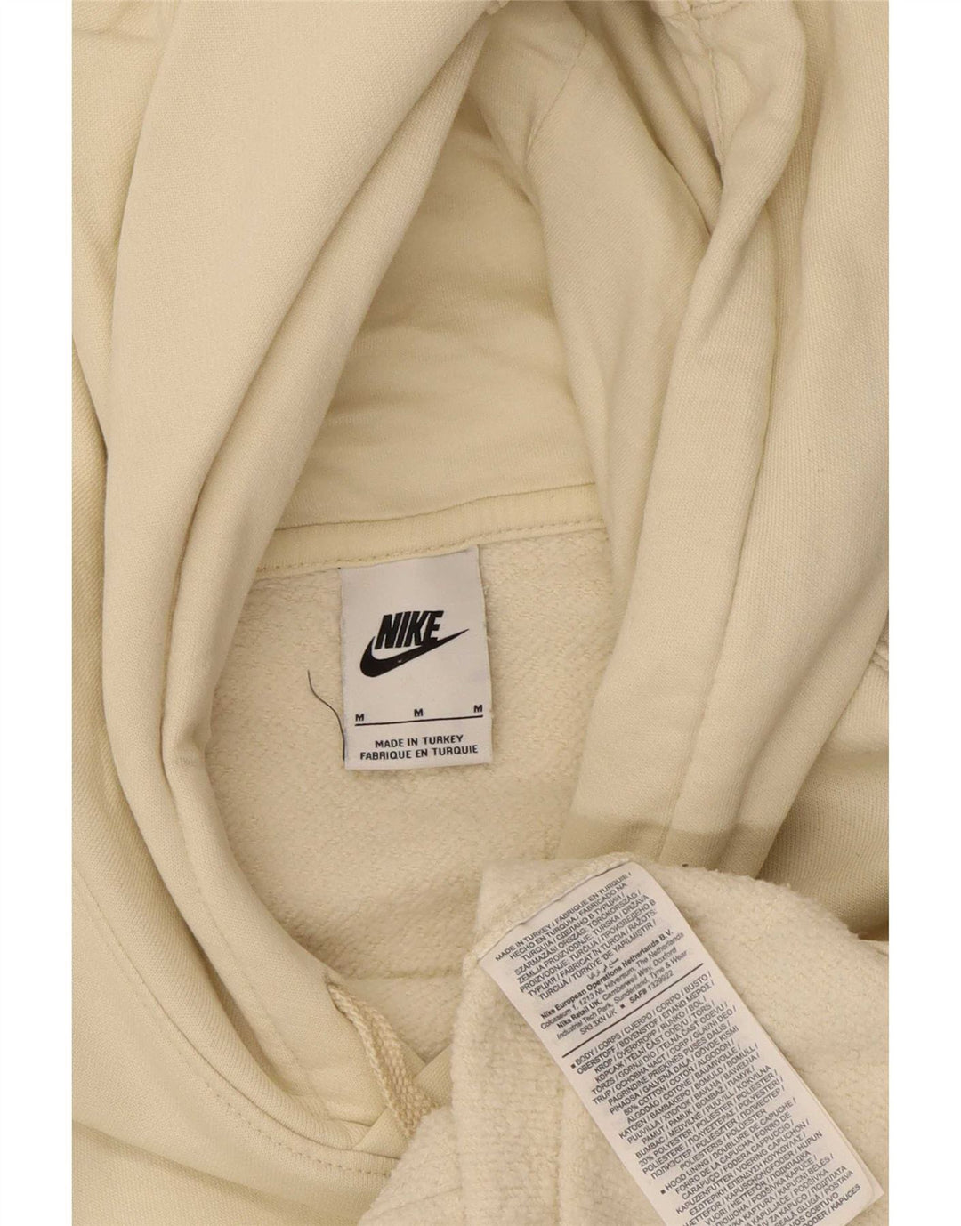 Nike Mens Hoodie Jumper Medium Off White Cotton