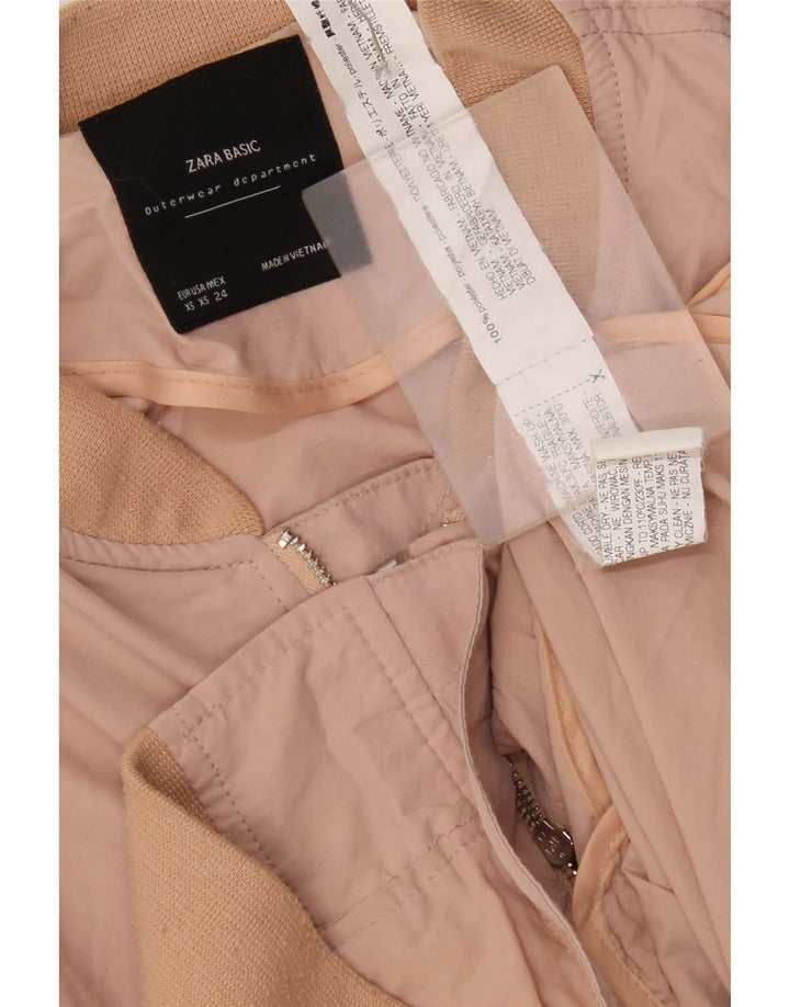 Zara Womens Oversized Bomber Jacket UK 6 XS Pink Polyester