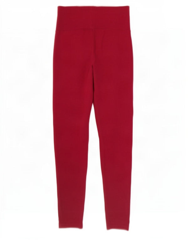 Adidas Womens Leggings UK 10 Small Pink Cotton