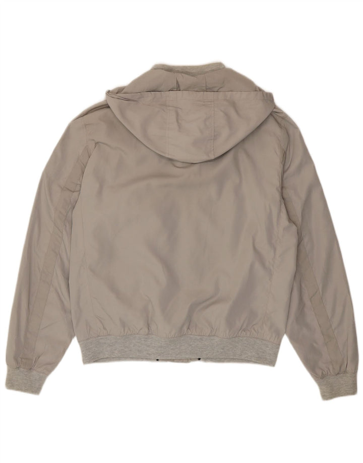 ZARA Mens Hooded Windbreaker Jacket UK 42 XL Grey Polyester